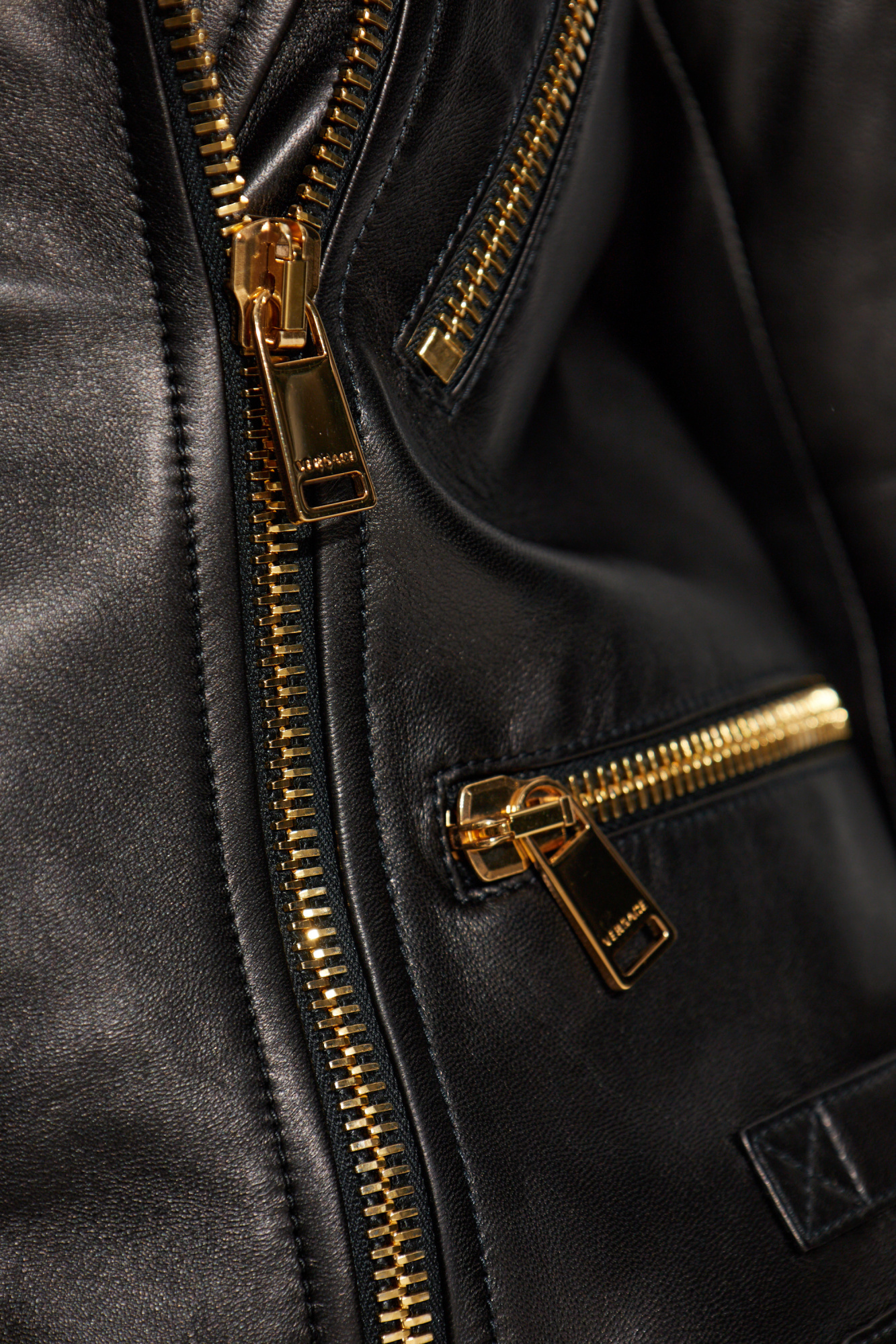 Black Leather jacket Versace - Vitkac Canada